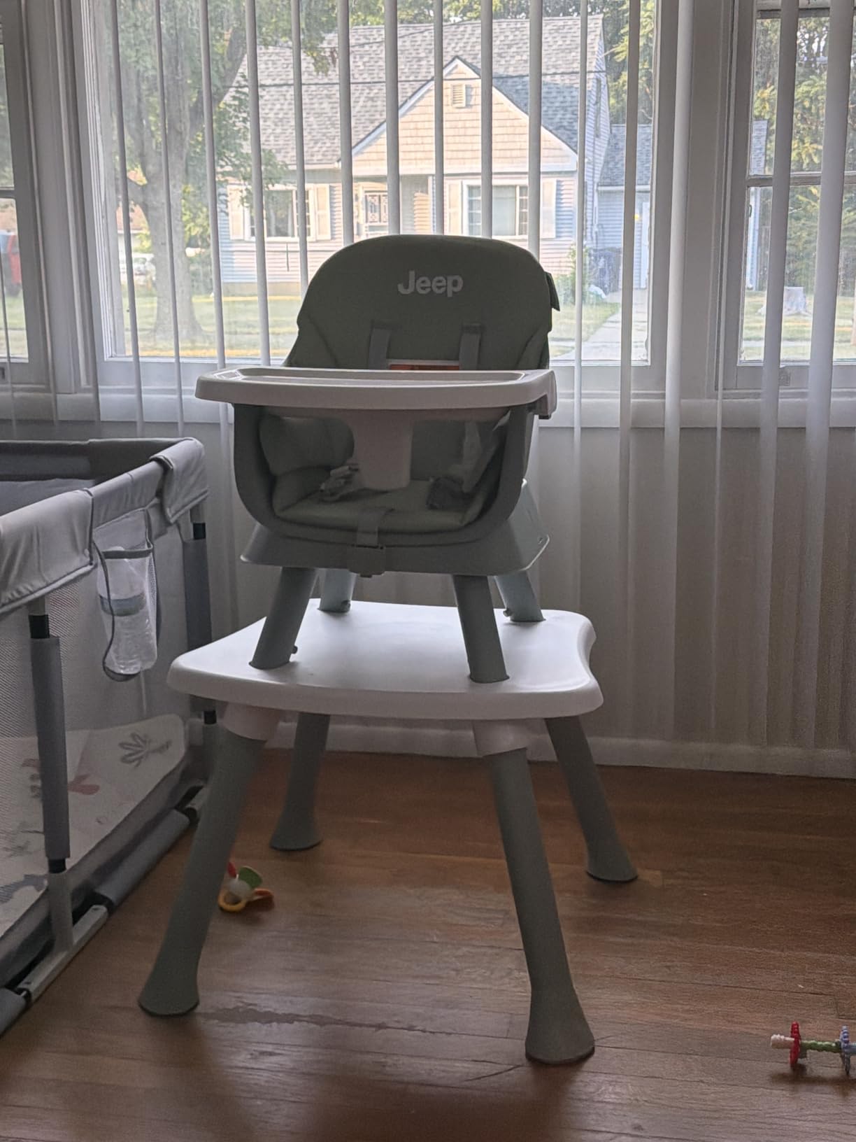 Jeep Milestone 6-in-1 High Chair by Delta Children - High Chair Converts to Stool, Booster Seat, Toddler Chair, Activity Table and Desk and Chair, Sage Green customer photo 1