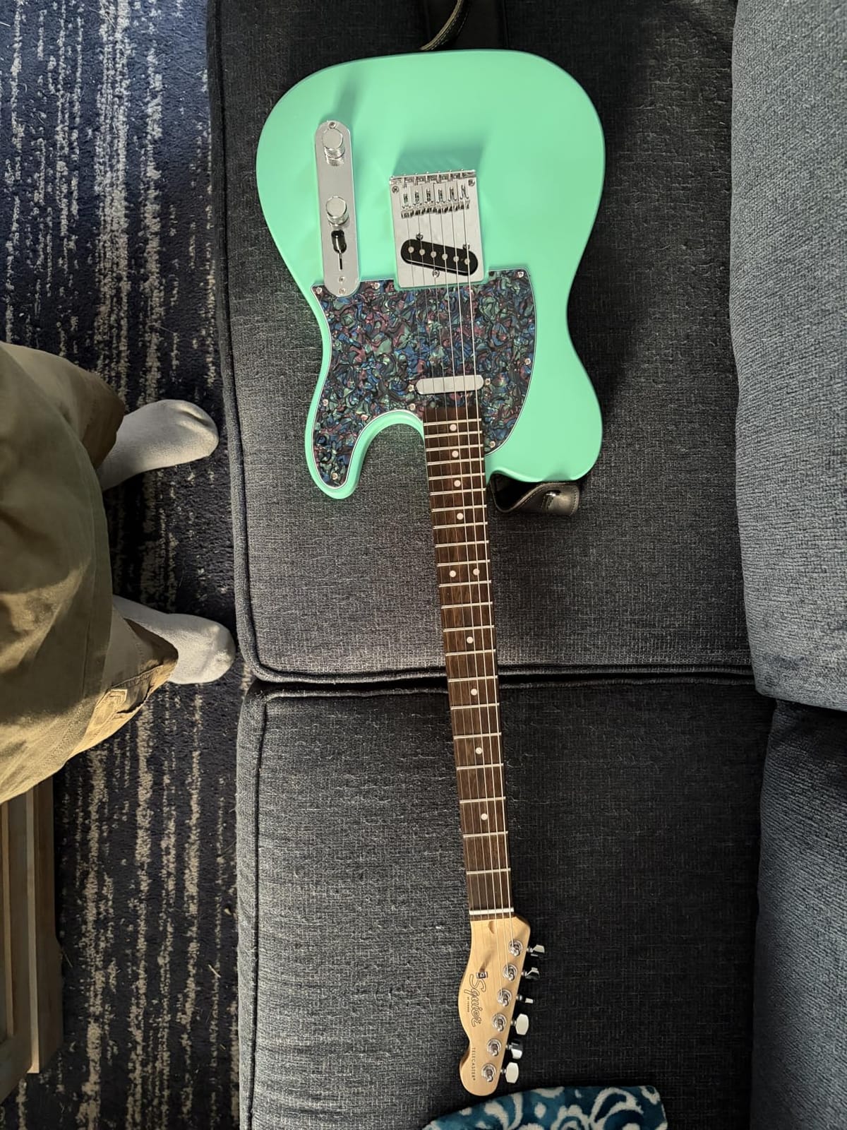 Fender Squier Debut Beginner Telecaster Electric Guitar, 2-Color Sunburst | Starter electric guitar, free lessons included, 2-year warranty, satin urethane finish, kids and adults customer photo 1