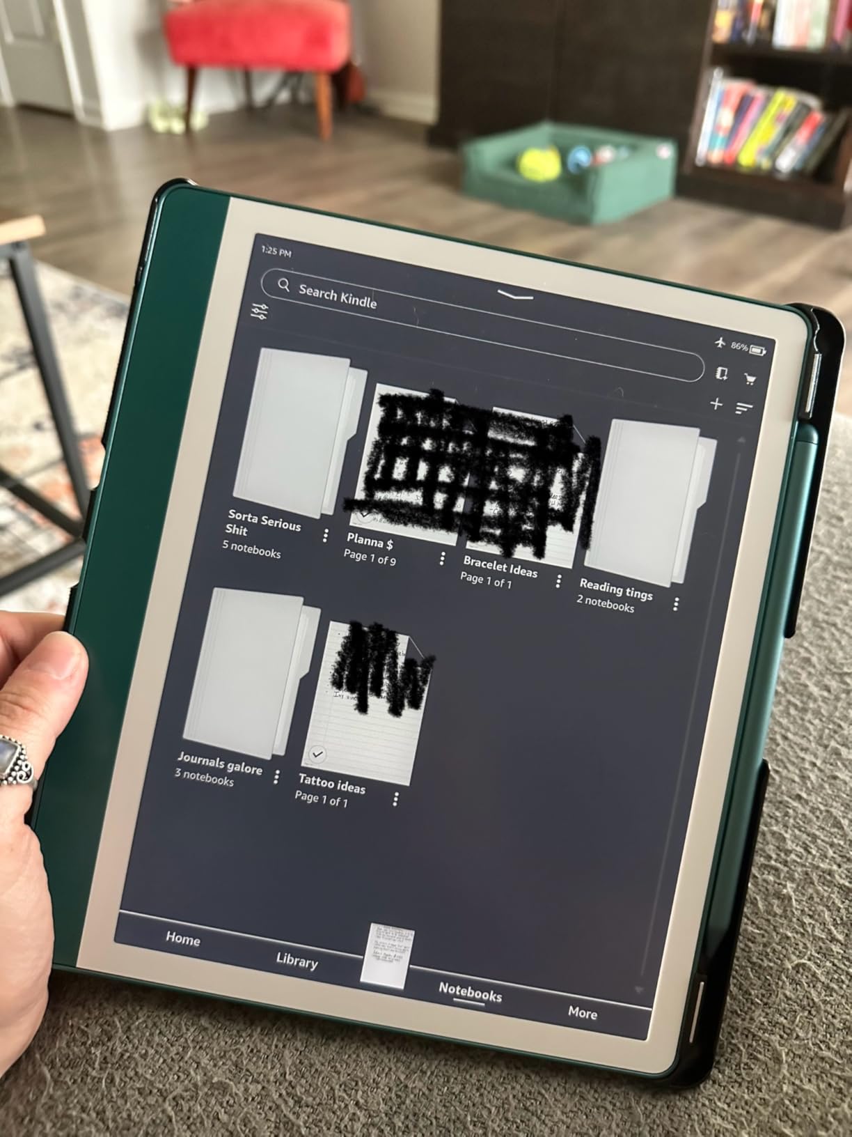 Amazon Kindle Scribe (16GB) - Your notes, documents and books, all in one place. With built-in AI notebook summarization. Includes Premium Pen - Tungsten customer photo 1