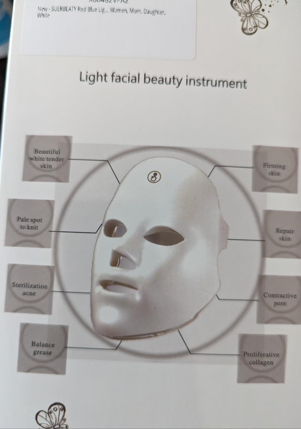 SUERBEATY Red Light Mask For Face, 7-1 Colors Red Light Face Mask, Facial Skincare At Home, Cordless, Portable and Rechargeable customer photo 1