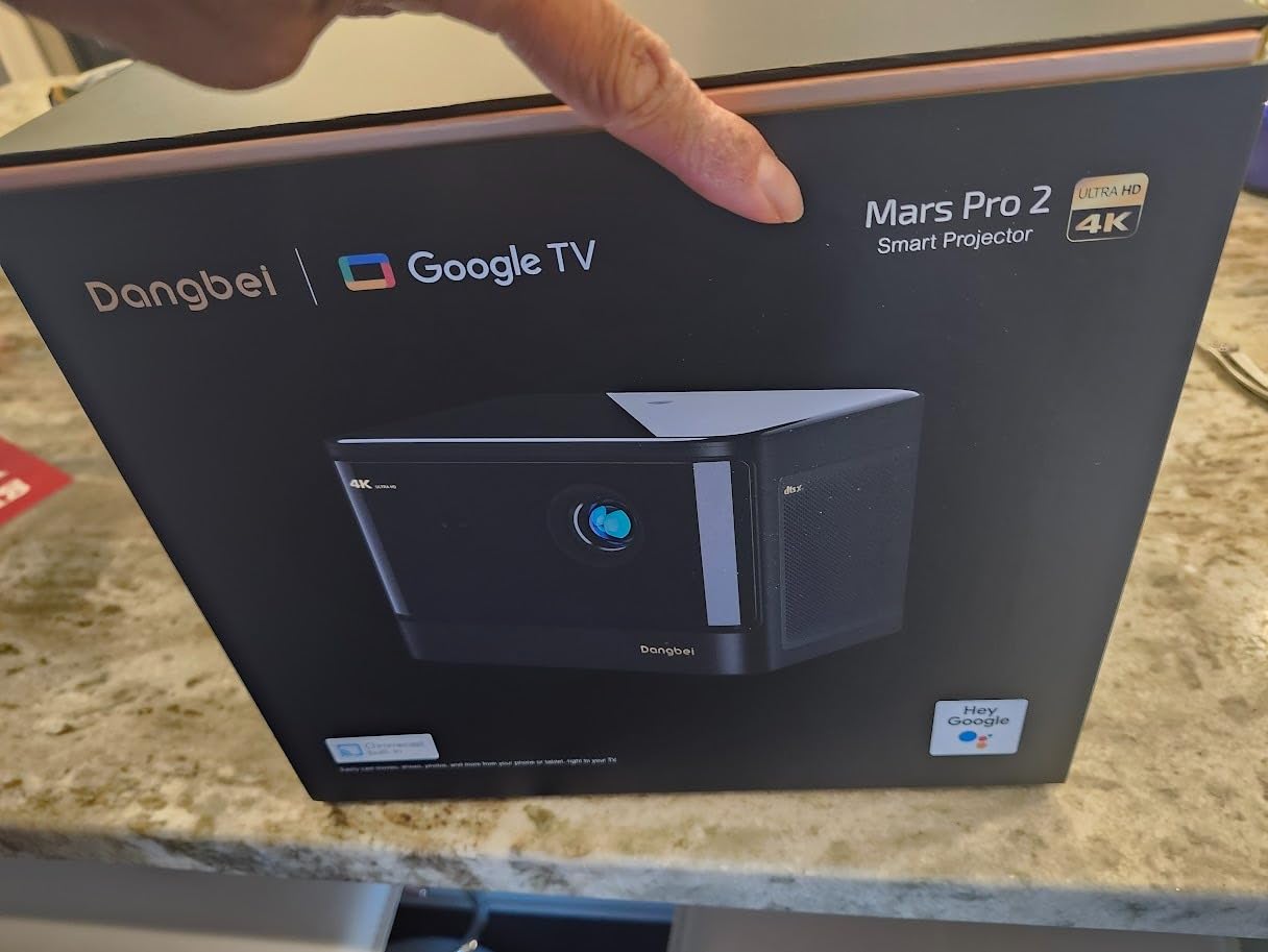 Dangbei DBOX02 Laser Projector 4K GTV, 2450 ISO Lumens, Netflix Officially Licensed, Blu-ray 3D, Home Theater Projector with WiFi and Bluetooth, HDR10+, 200-inch Picture, 2x12W DTS:, Dolby Audio customer photo 2
