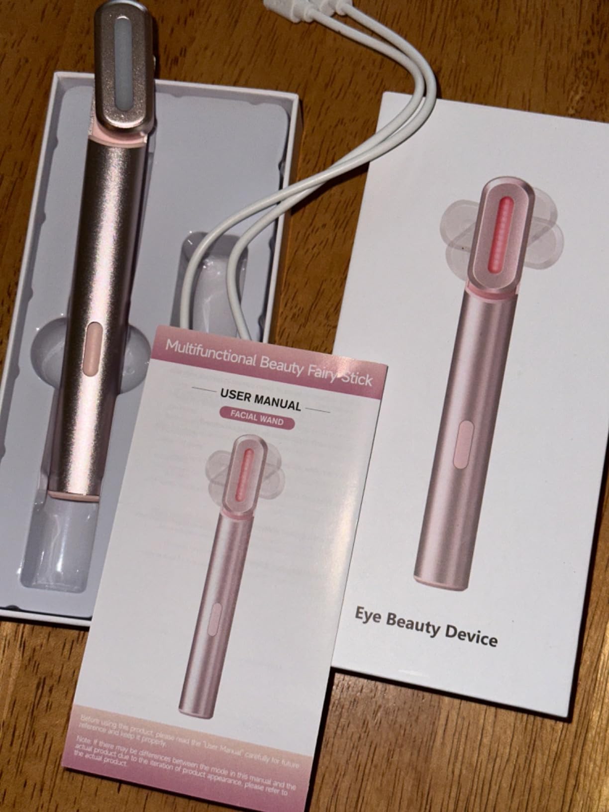 4-in-1 Light-Therapy-Wand, Red Light Therapy for Face and Neck - Microcurrent Facial Device for Anti-Aging - Face & Eye Massager Skincare (2 Colors led Light) customer photo 2