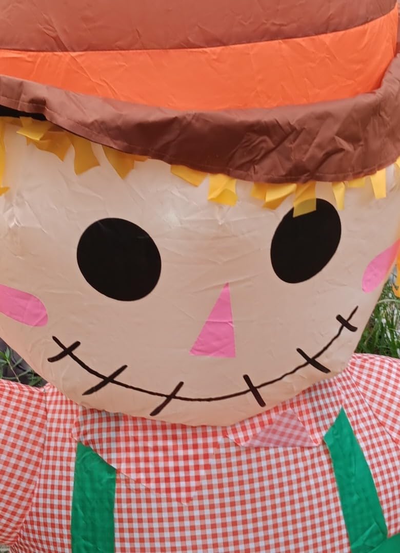 3.5FT Fall Thanksgiving Inflatables Outdoor Decorations with Built-in LEDs | Inflatable Scarecrow Hold Corn Fall Blow Up Yard Decorations Autumn Harvest Thanksgiving Decor Outdoor Garden Lawn outside customer photo 2