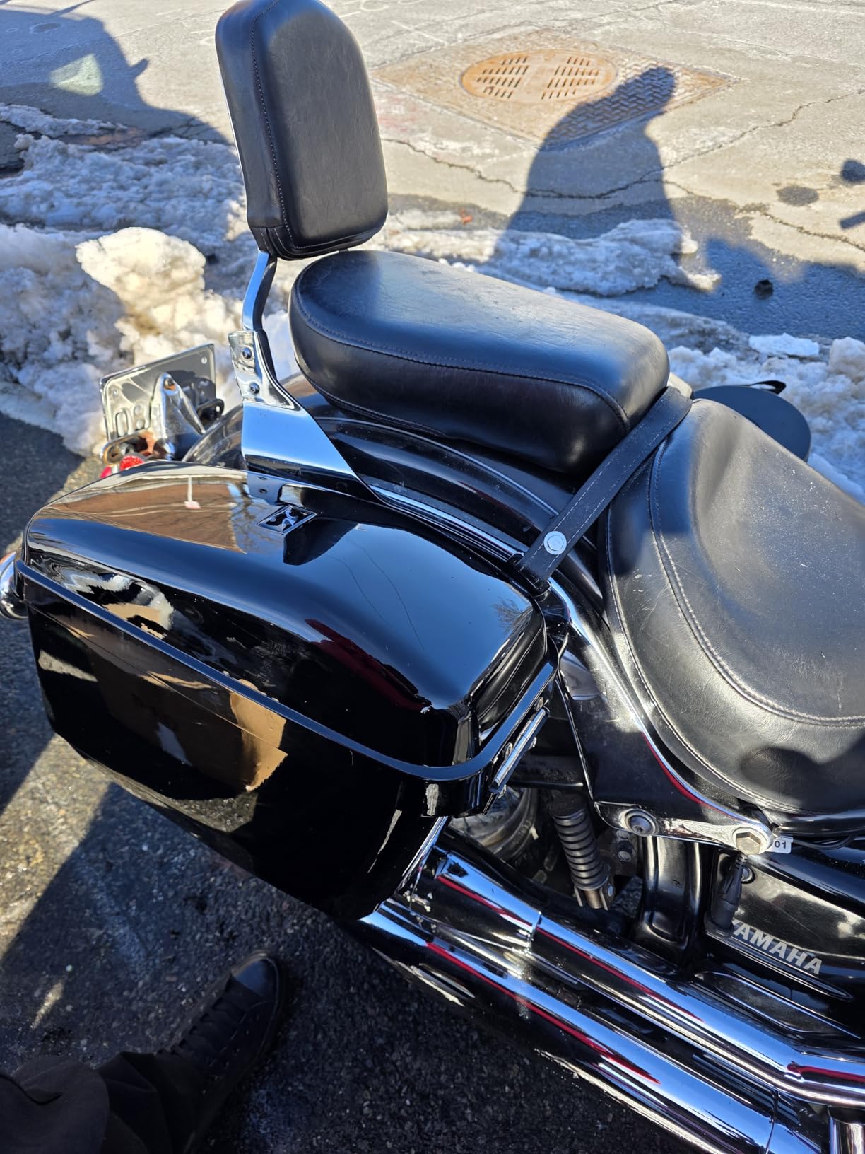 ECOTRIC 45L Motorcycle Hard Saddle Bags W/Lock Compatible with Honda Shadow | Compatible with Harley Davidson Kawasaki Vulcan VN Saddle Bags Trunk; Storage Carrier w/Mounting Kit Plastic customer photo 2