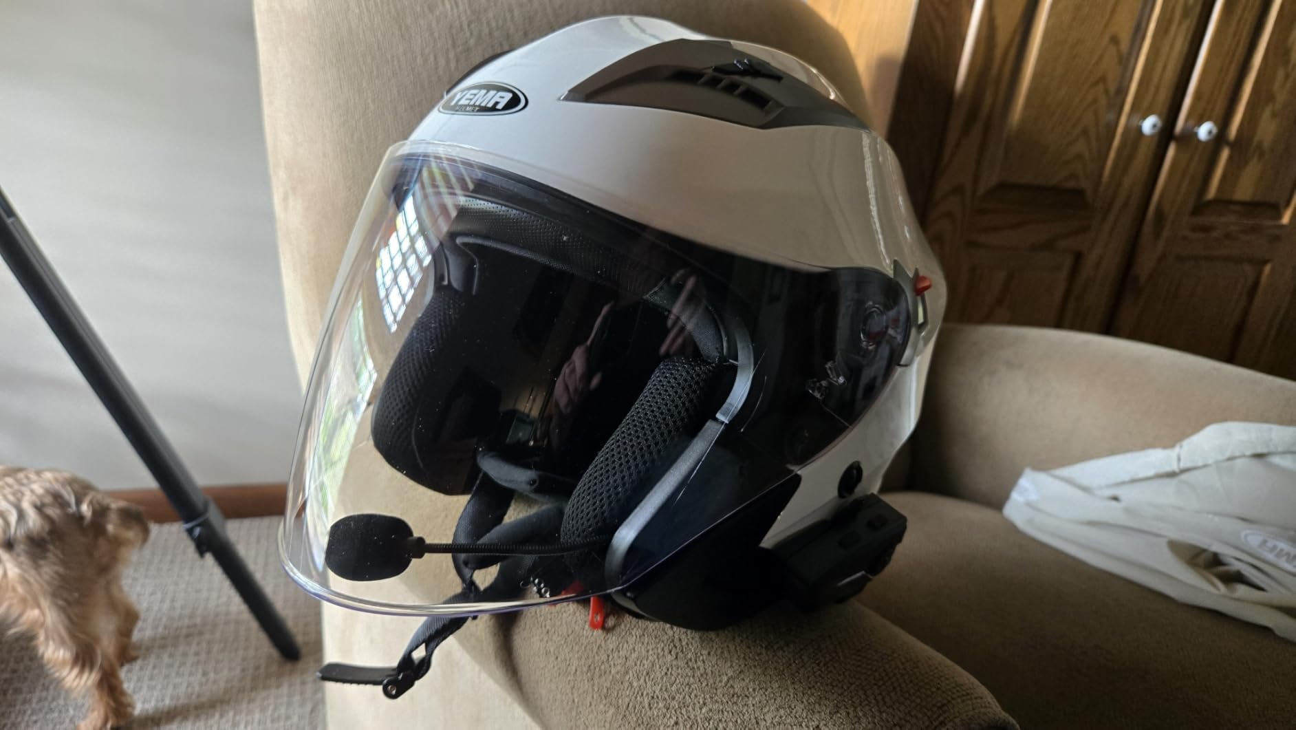 XGP X1 Motorcycle Helmet Bluetooth Headphones V5.3 with Voice Assistant, 40mm Helmet Speakers with IP67 Waterproof, Motorcycle Bluetooth Headset 60 Hours Playing Time, Black customer photo 1