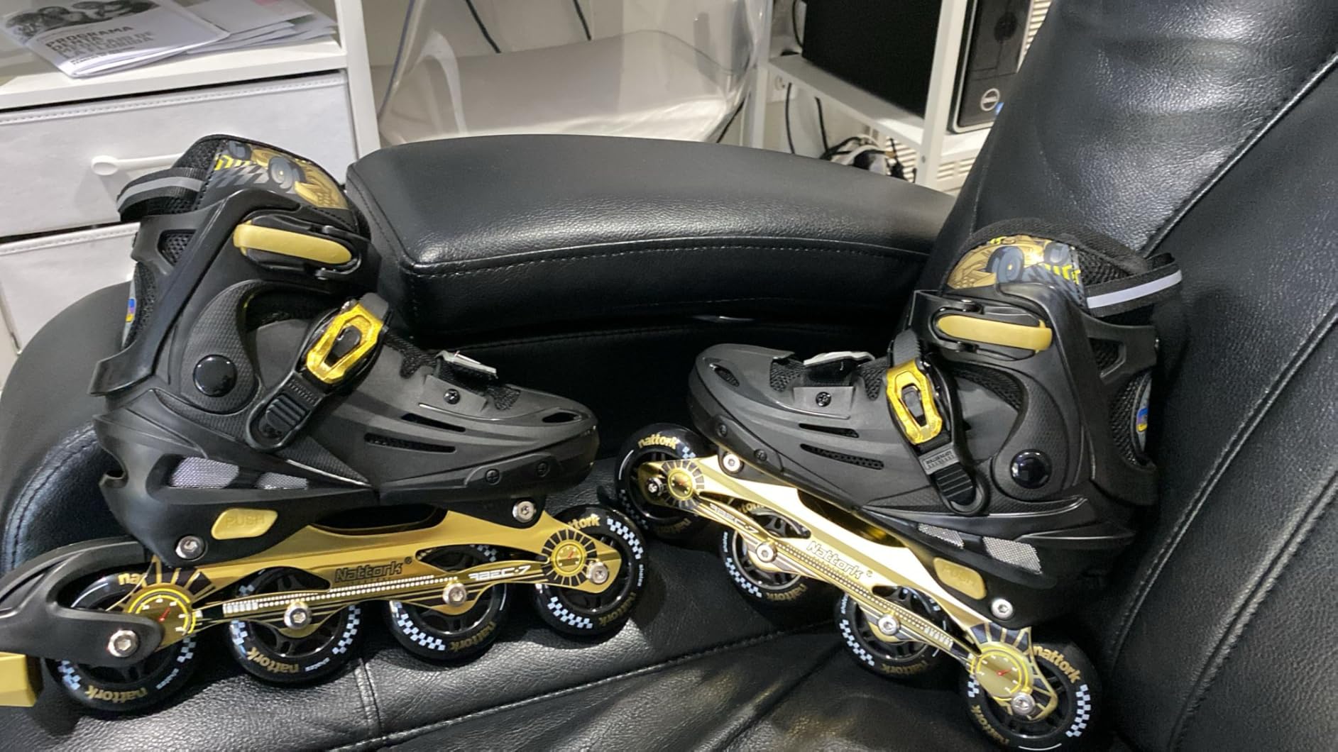 MammyGol Inline Skates for Boys and Girls Youth, 4 Size Adjustable Roller Skates with PU Flashing Wheels, Aggressive Inline Skates High Performance for Kids Age 6-12 customer photo 2