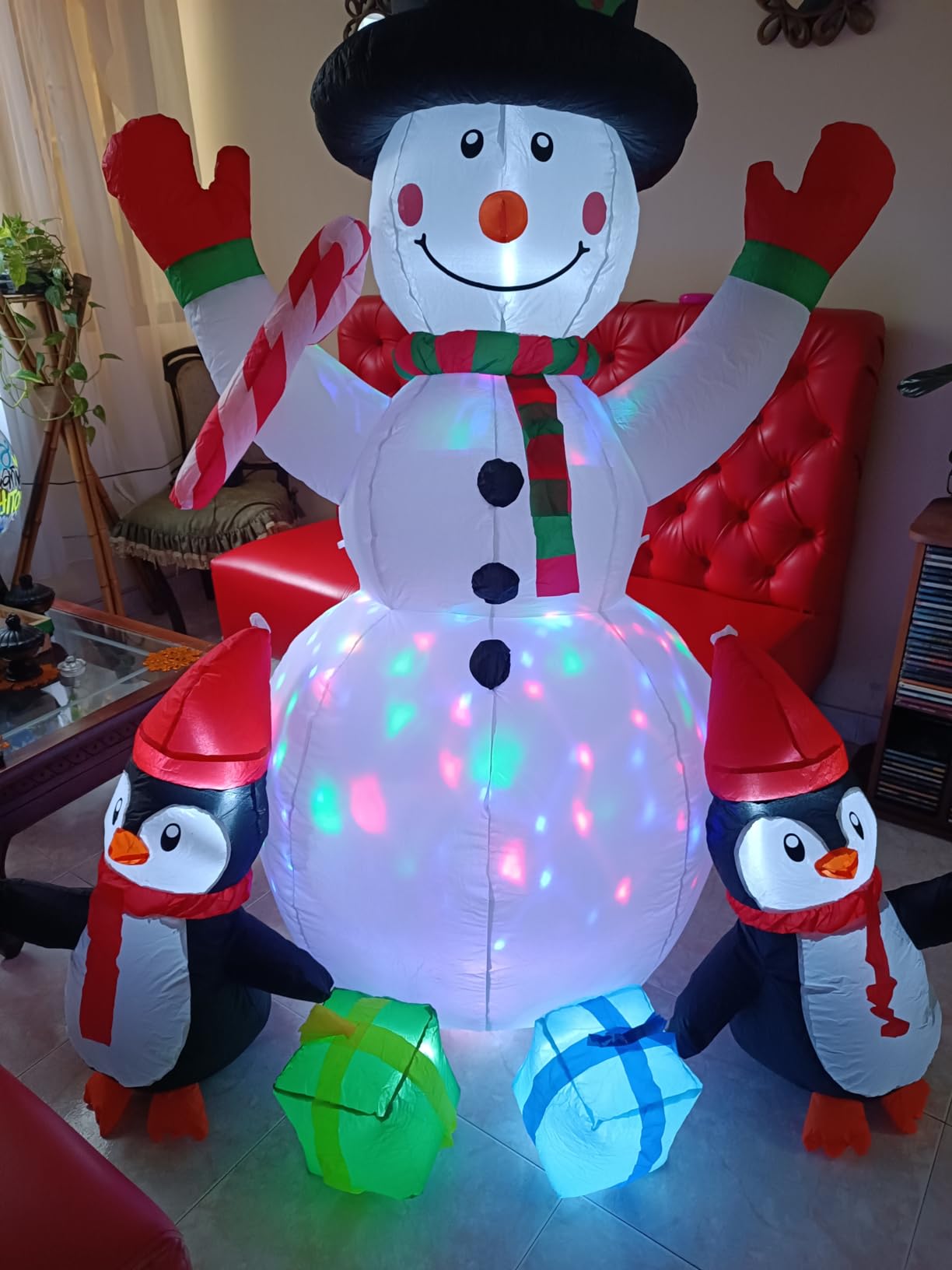 7.9 FT Inflatable Christmas Tree Decorations with Rotated Snowflake Light | Blow Up Yard Christmas Tree with Santa Claus Dog and LEDs Gift Boxes Inflatables for Indoor Xmas Outdoor Decor customer photo 2