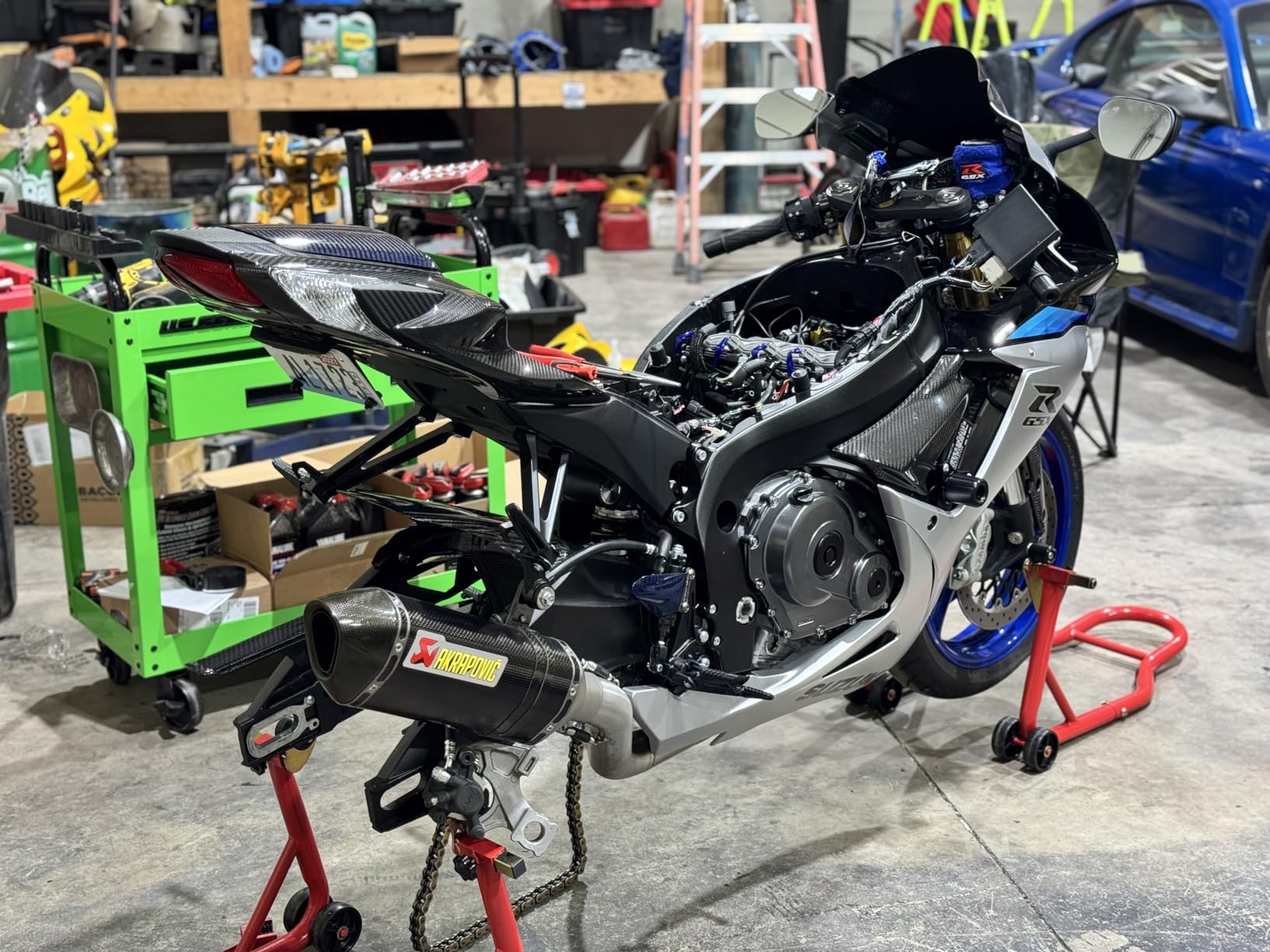 Jack Boss Motorcycle Stand Rear Combo Wheel Lift Stand, 500Lbs Capacity, Swingarm Spool Paddock Stand for Sport Bike, Fit for Yamaha, for Honda, Suitable for Kawasaki Black customer photo 2