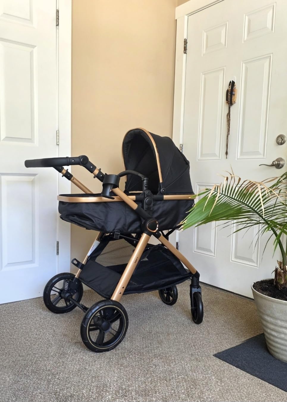 Accombe 2-in-1 Convertible Baby Stroller for Newborn to Toddler | Skin-friendly Breathable Fabric, All-terrain Wheels for Smooth Ride, Adjustable Canopy with UPF50+ Protection customer photo 2