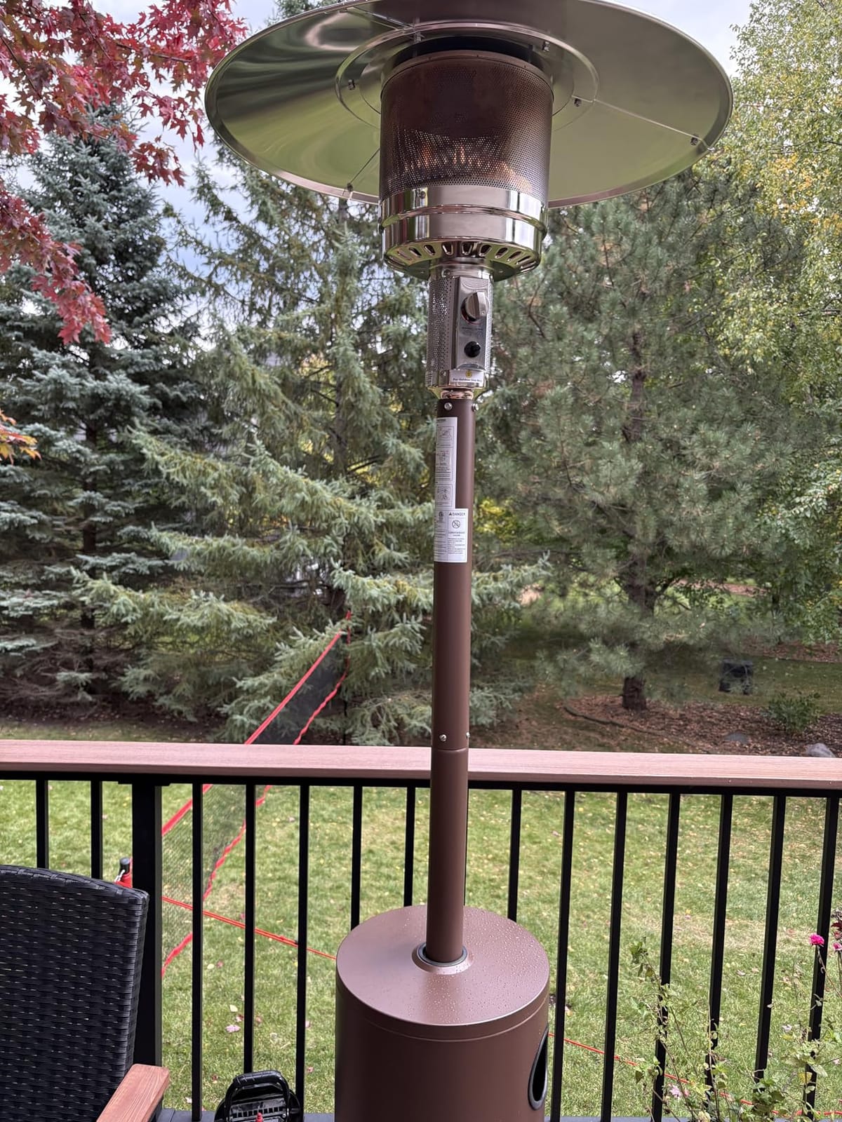 EAST OAK 55,000 BTU Propane Patio Heater with Round Table & Stainless Steel Burner, Outdoor Heater with Wheels, Ideal For Large Patios, Gardens, Outdoor Events, and Commercial Use, Bronze customer photo 2