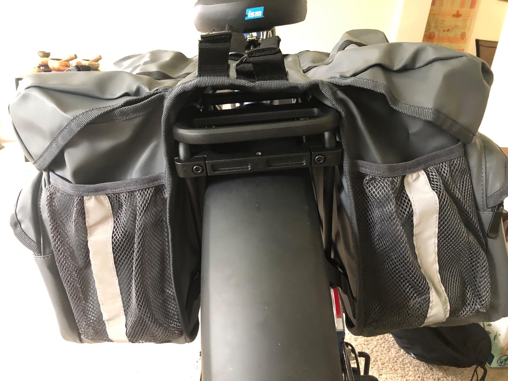 Waterproof Double Panniers Bag - 36L Saddle Bags for Rear Rack Bicycles with Safety Reflective Strips, Bicycle Commuting Pannier Fit Most Bicycle Rack with Rain Cover (With Rain Cover, Grey, 36L) customer photo 1