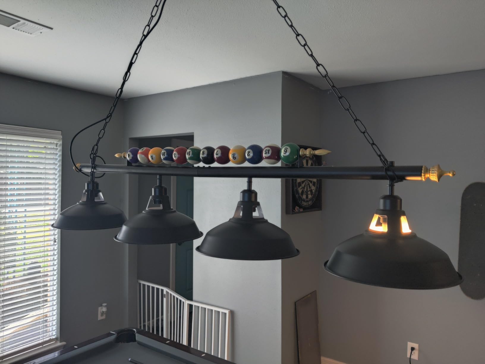 Rossesay Adjustable Pool Table Lights, 4 Lights for 7'-8' Billiard Table customer photo 2