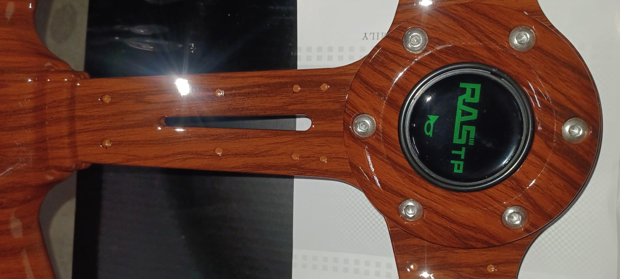 RASTP 13.8''/350MM Walnut Wood Grain Trim Racing Steering Wheel | 6 Bolts Steering Wheel customer photo 1