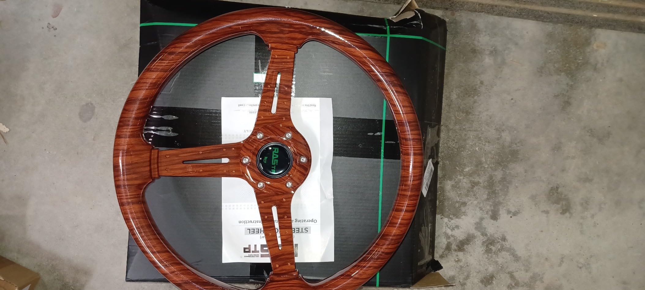 RASTP 13.8''/350MM Walnut Wood Grain Trim Racing Steering Wheel | 6 Bolts Steering Wheel customer photo 2