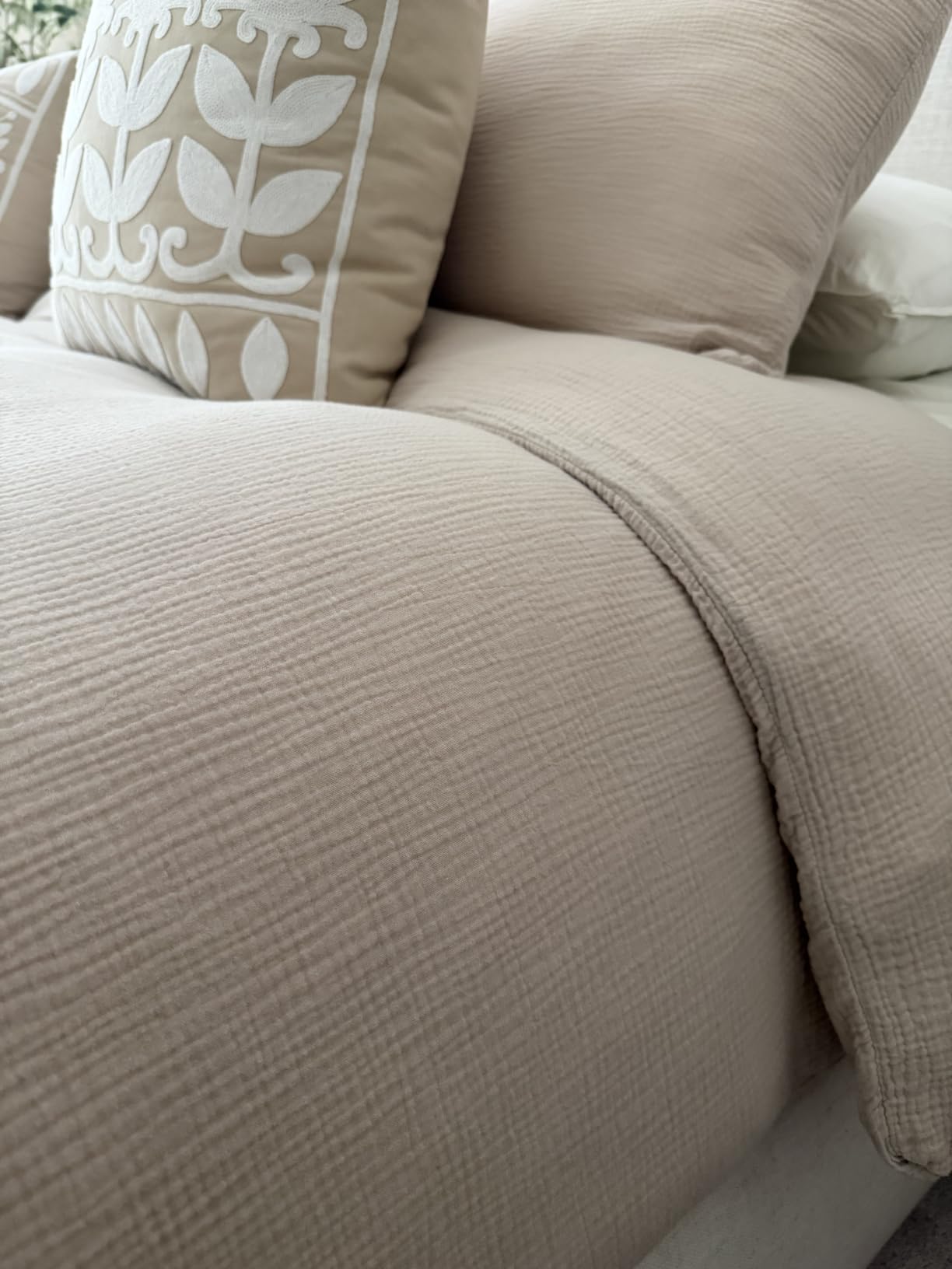 Bedsure PureWoven 100% Cotton Muslin Duvet Cover Queen Gauze Bedding Set customer photo 2