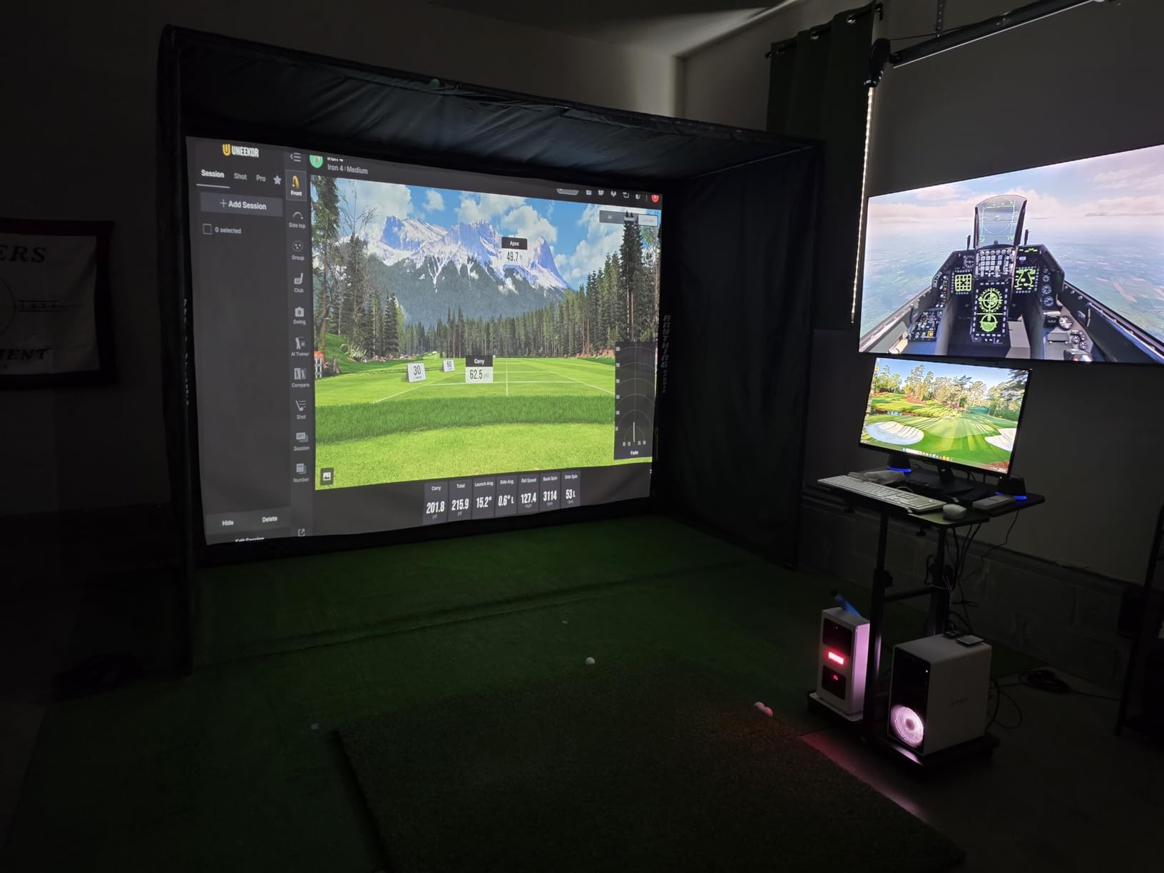 Complete Golf Simulator Enclosure Package – 4K-Ready Impact Screen with Blackout Cage, Projector Mount, Frame Poles, Side Shank Nets | Indoor & Garage Practice | Easy Setup | 12-Month Warranty customer photo 2