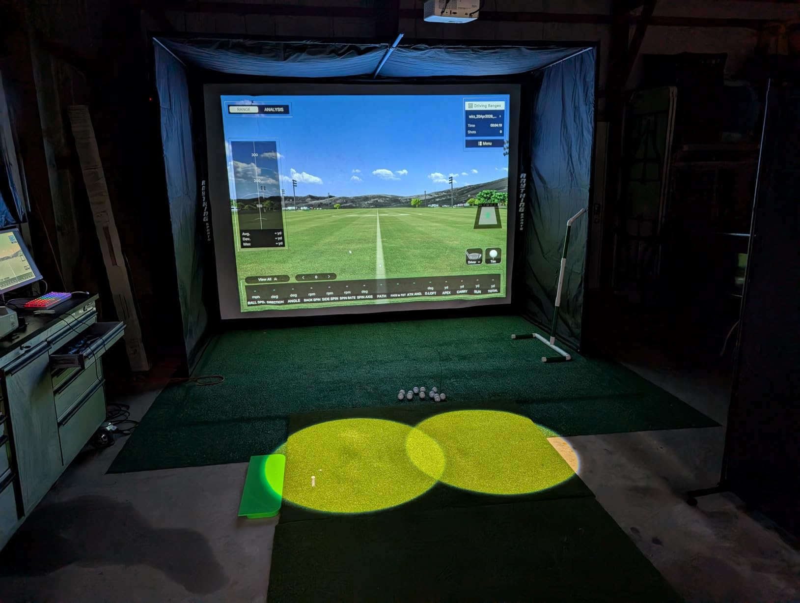 Complete Golf Simulator Enclosure Package – 4K-Ready Impact Screen with Blackout Cage, Projector Mount, Frame Poles, Side Shank Nets | Indoor & Garage Practice | Easy Setup | 12-Month Warranty customer photo 2