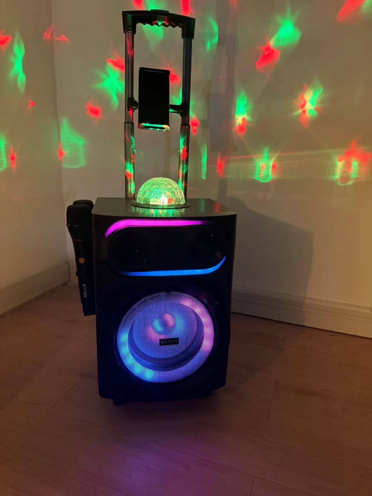 250W Karaoke Machine for Adults with 2 Wireless Microphones for Home Party | Rechargeable, PA System, BT, MDF Cabinet, 8