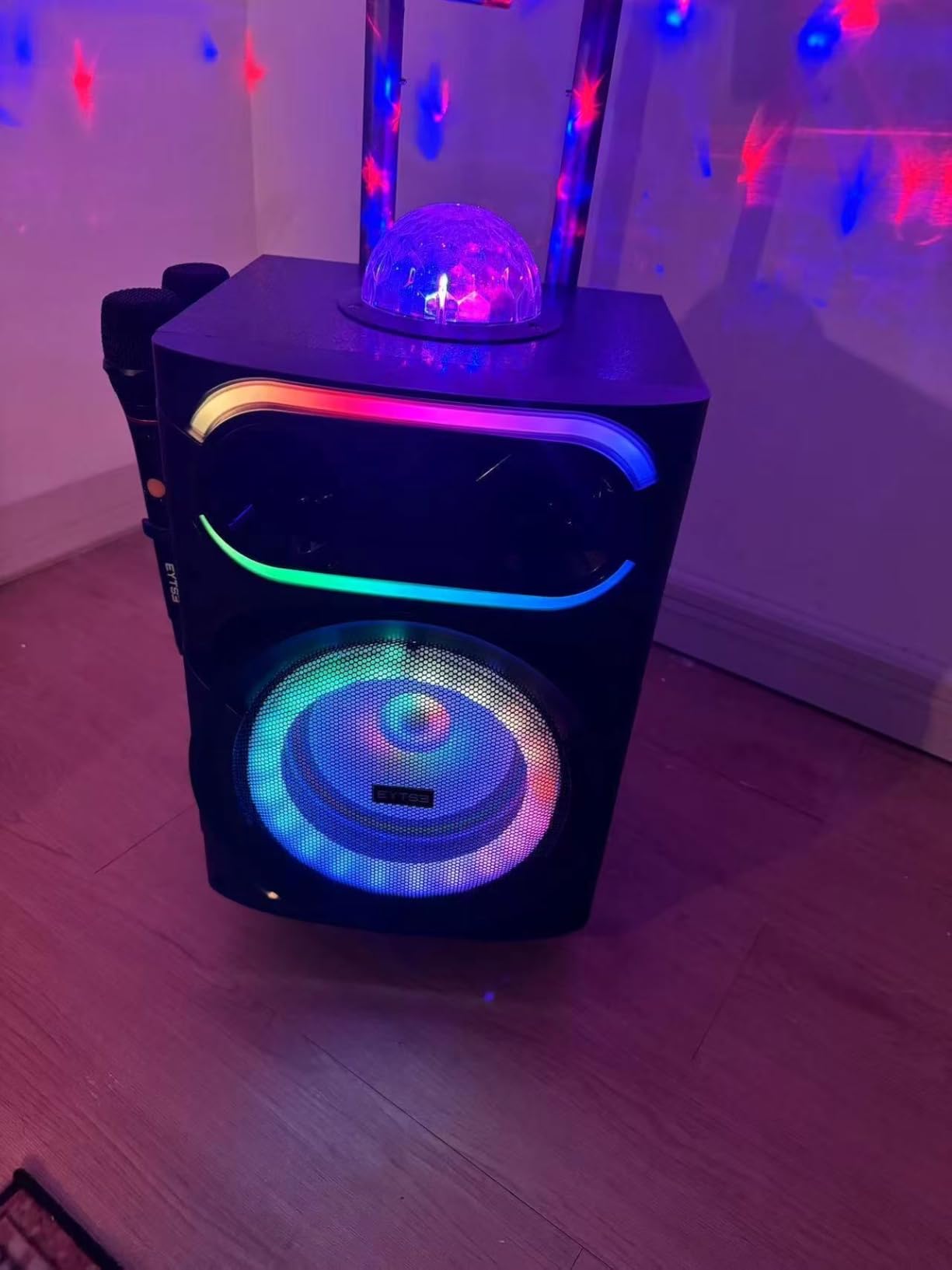 250W Karaoke Machine for Adults with 2 Wireless Microphones for Home Party | Rechargeable, PA System, BT, MDF Cabinet, 8