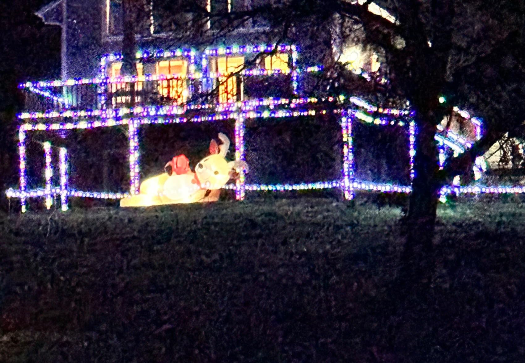 12 FT Giant Christmas Inflatable Reindeer Outdoor Decorations, Large Blow Up Reindeer with Gift Box Decor, Built-in LED Lights, Rapidly Inflate for Yard Lawn Party Holiday Garden Xmas Decorations customer photo 1