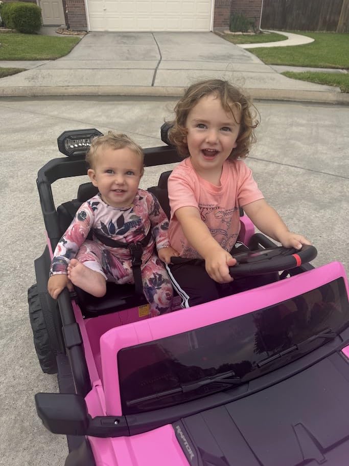 First Ride On Licensed Ford Bronco Raptor 24V 2 Seater Kids Ride on Toys, Battery Powered Electric Ride on Car, Remote Control Electric Car w/Led Lights, Music, High Low Speed (24V, White) customer photo 2