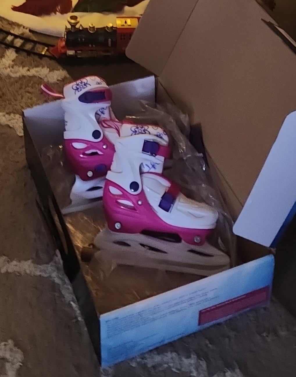 Xino Sports Adjustable Ice Skates - for Girls and Boys, Two Awesome Colors - Blue and Pink, Soft Padding and Reinforced Ankle Support, Fun to Skate customer photo 1
