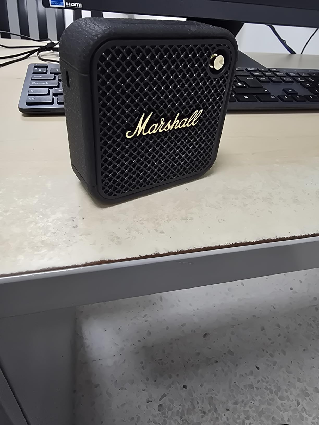 Marshall Willen II Portable Bluetooth Waterproof Speaker - Black and Brass | Rugged IP67 Waterproof & Dustproof Design | 17+ Hr Playtime | Built-in Fastening Strap | Wireless for Outdoors & Travel customer photo 1