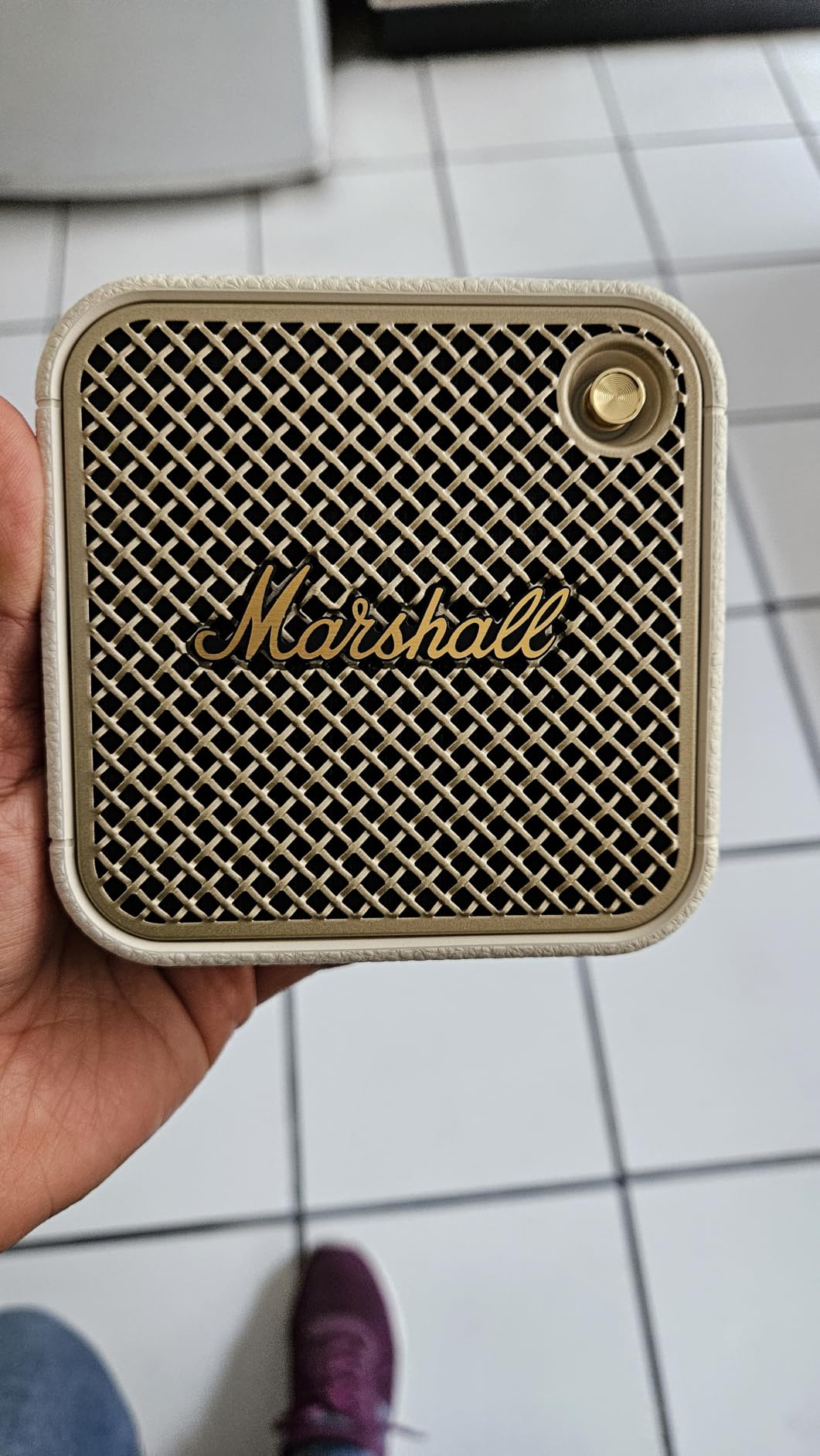 Marshall Willen II Portable Bluetooth Waterproof Speaker - Black and Brass | Rugged IP67 Waterproof & Dustproof Design | 17+ Hr Playtime | Built-in Fastening Strap | Wireless for Outdoors & Travel customer photo 2