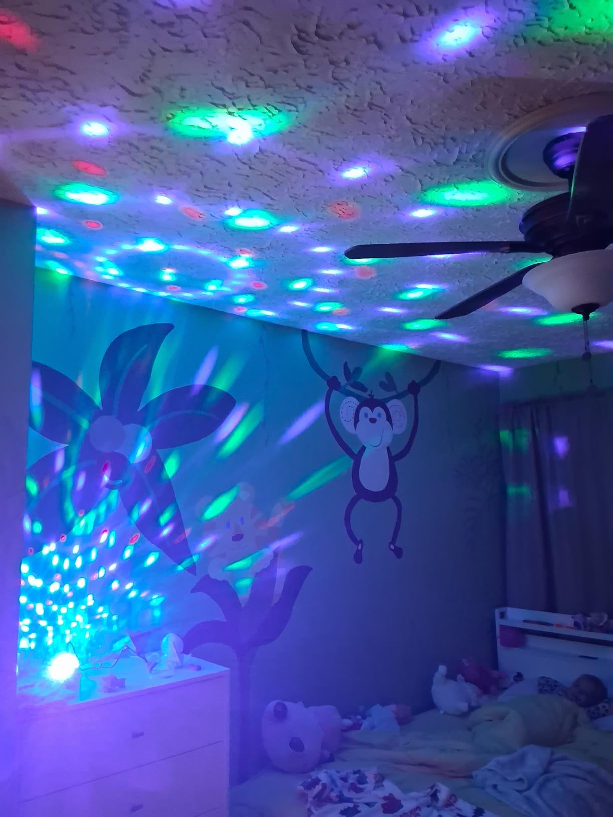 Disco Ball Light,Party Disco Strobe Ocean Star Projector Dj Dance Light Sound Activated with Remote Control Stage Rave for Parties Bar Birthday Wedding KTV Christmas Halloween Dancing Décor customer photo 2