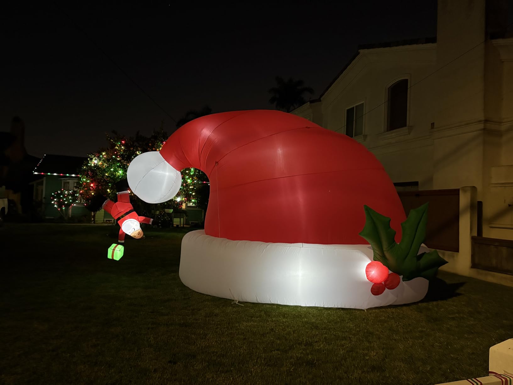 Kalolary 12FT Christmas Inflatable Arch Gingerbread Man Outdoor Decoration | Xmas Pink Inflatable Archway Blow Up Yard Decoration with Build-in LED Lights for Outdoor Yard, Lawn, Garden Decor customer photo 2