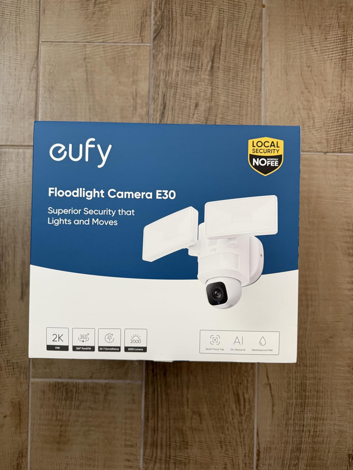 eufy Security Floodlight Camera E30, 2K, AI Detection & Tracking, Outdoor customer photo 2