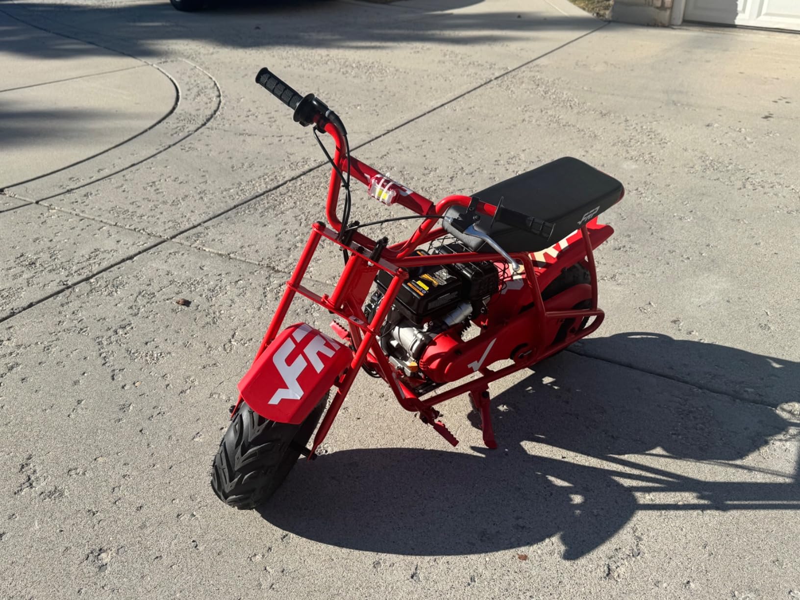 FRP MB40 Gas Mini Bike for Teens 40cc 4-Stroke Off Road 18 MPH 165 LBS | Straight-Gas Fueling With No Oil Mixing, Disc Brake, Knobby Tires, Engine Heat Guard, Easy Pull-Start, Black customer photo 2