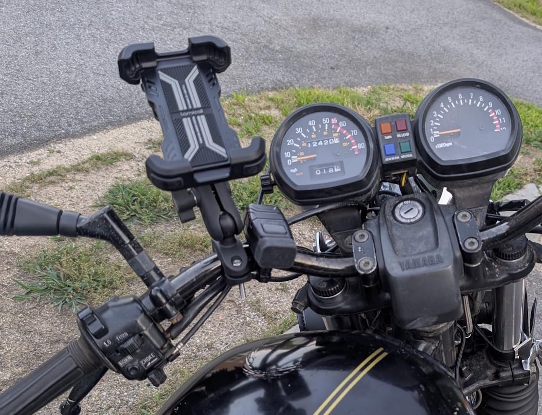 Lamicall Motorcycle Phone Mount Holder with Dual Vibration Dampener | Metal Adjustment Arm, Motorcycle Cell Phone Holder, Bike Handlebar Phone Mount, for iPhone 16 15 14 Pro Max, 4.7-6.7 inch Phones customer photo 1