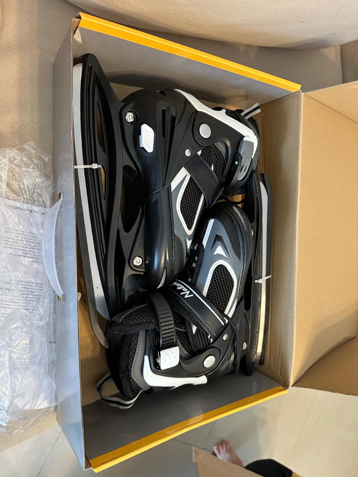 MammyGol Adjustable Ice Skates for Kids Youth Teen Hockey Lace-Up Boys or Girls Ice Skate for Beginner Age 4-12 customer photo 1