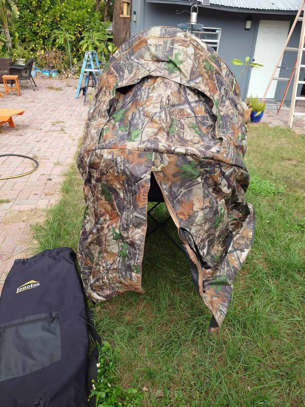Lenotos Pop-Up Hunting Ground Blind with 270° See Through, Lightweight 1-2 Person Hunting Blind with Carrying Bag, 4-Panel Spring Steel, for Deer, Turkey Duck Hunting, Bow Hunting customer photo 2
