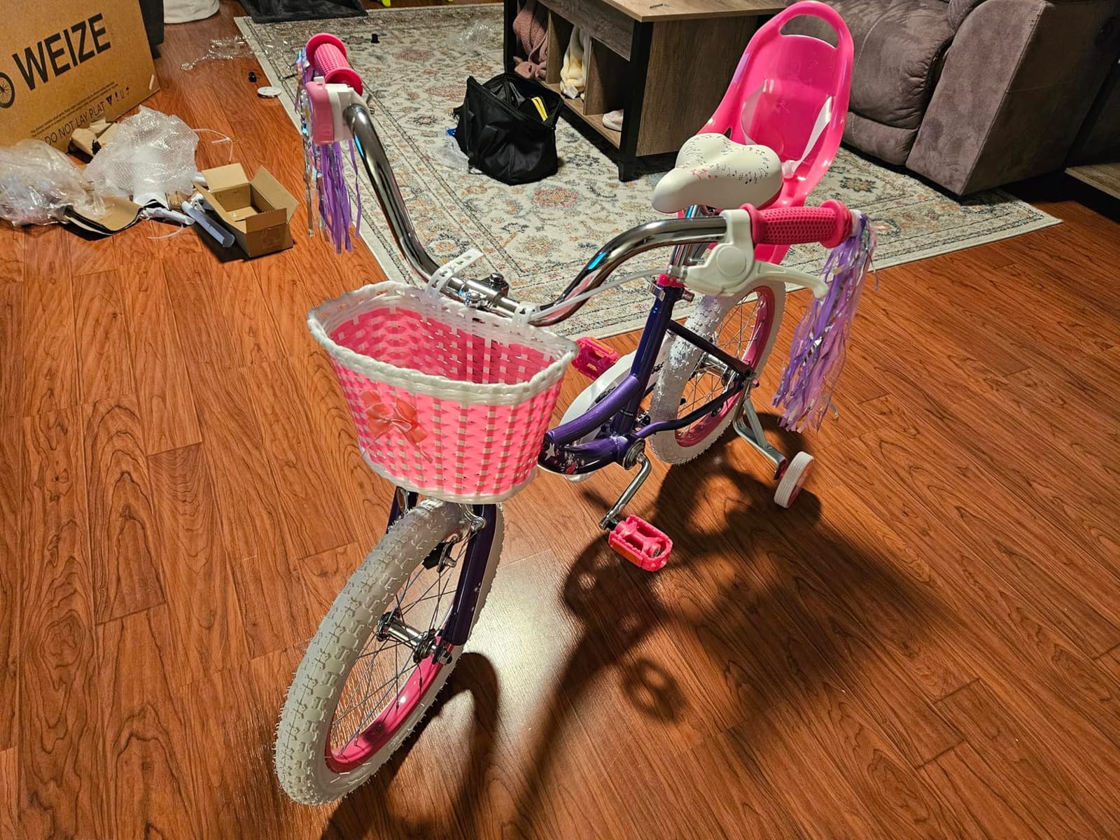WEIZE Girls Kids Bike 14 16 18 Inch Children Bicycles with Training Wheels customer photo 2
