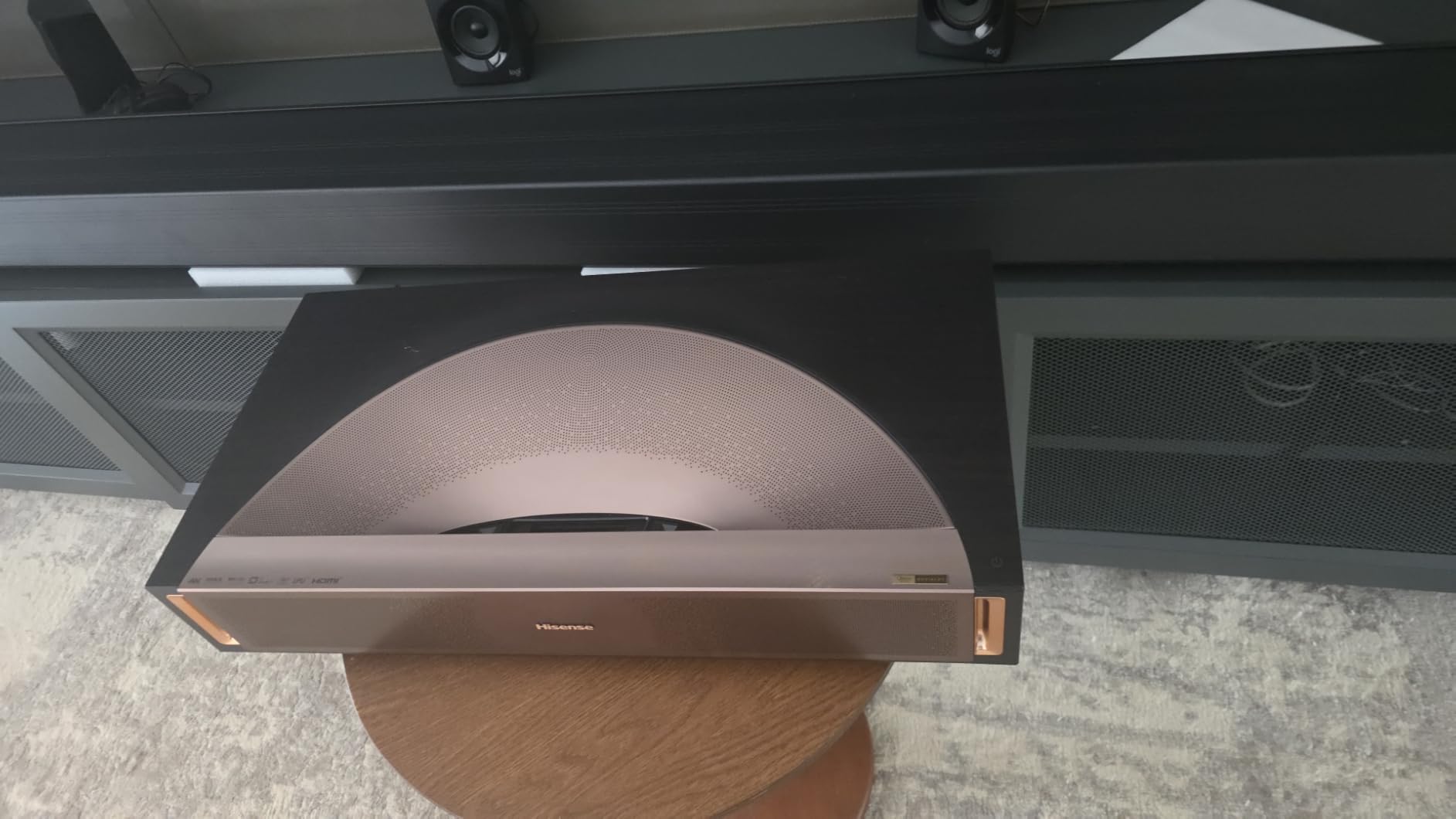 Hisense PL2, Ultra Short Throw Home Theater Laser Projector, 80” – 150”, 4K UHD, 2,700 Lumens, 3000:1 Contrast, Dolby Vision & Atmos, 3D, Google TV, WIFI 6E customer photo 2