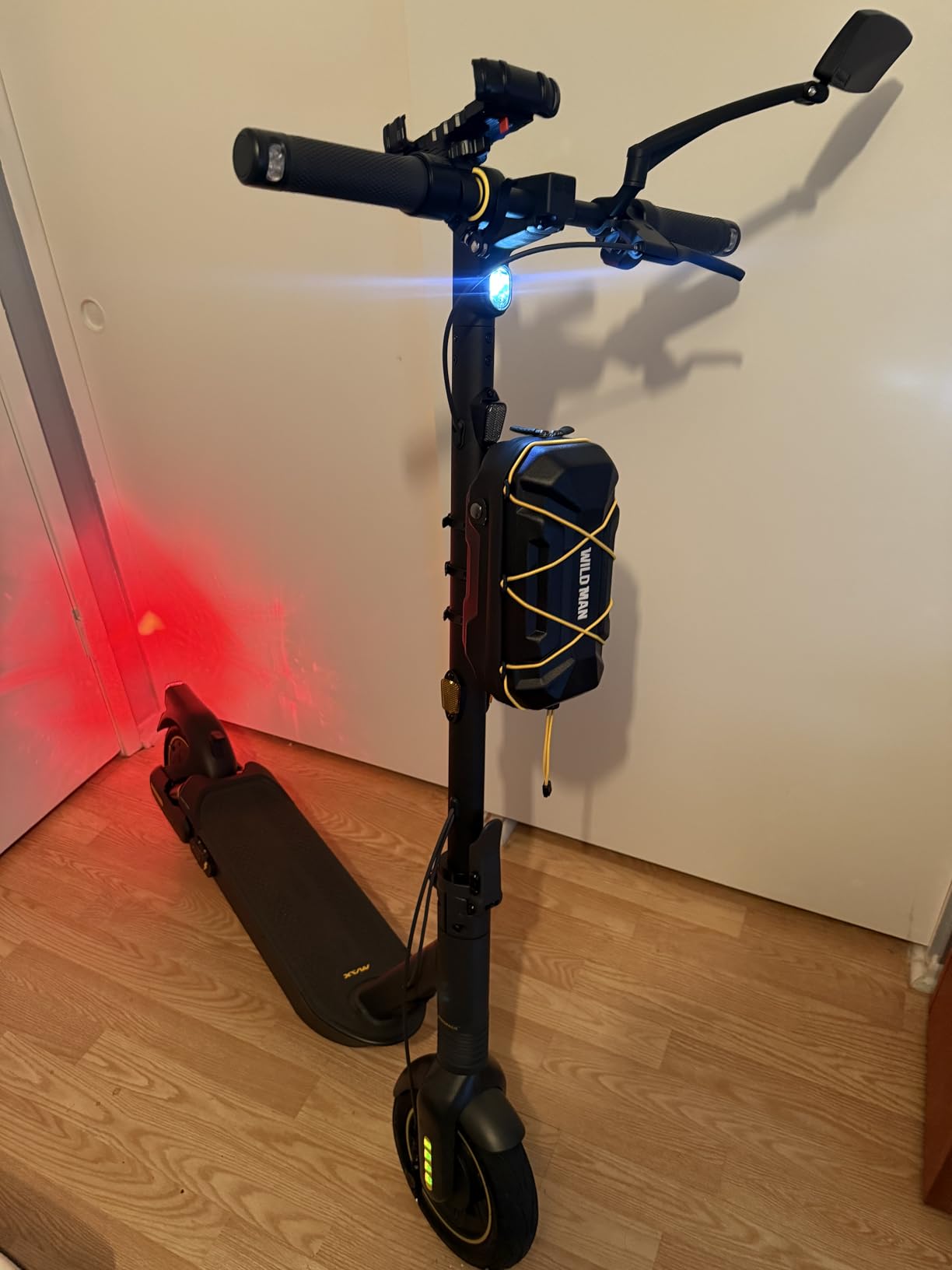 3L Large Scooter Bag, Portable Electric Scooter Storage Bag EVA Hardshell | Waterproof Front Handlebar Bag with Multicolor Drawstrings, Compatible with Scooters, Bikes, Segway Ninebot NIU, Universal customer photo 1