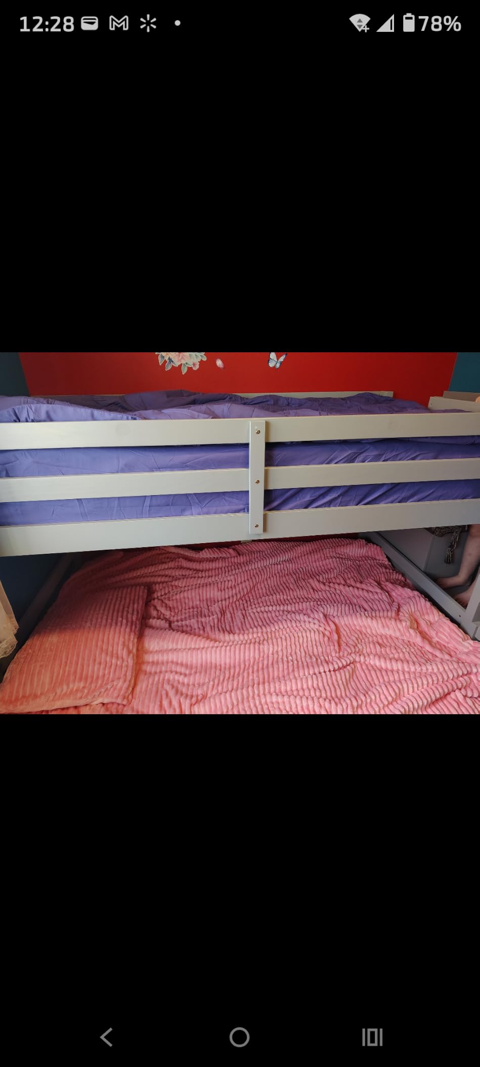 GIANTEX Twin Over Twin Bunk Bed with Stairs, Solid Wood Floor Bunk Bed with Storage Staircase & Full-Length Guardrails, Low Bunk Bed with for Kids, Teens, Adults, Dorm, Small Space, White customer photo 1