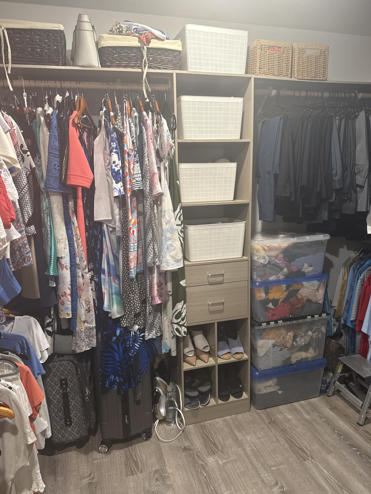Besiost Closet System - 5-8FT Closet Organizer System with Wooden Drawers & Cube Storage Organizer, Up To 96