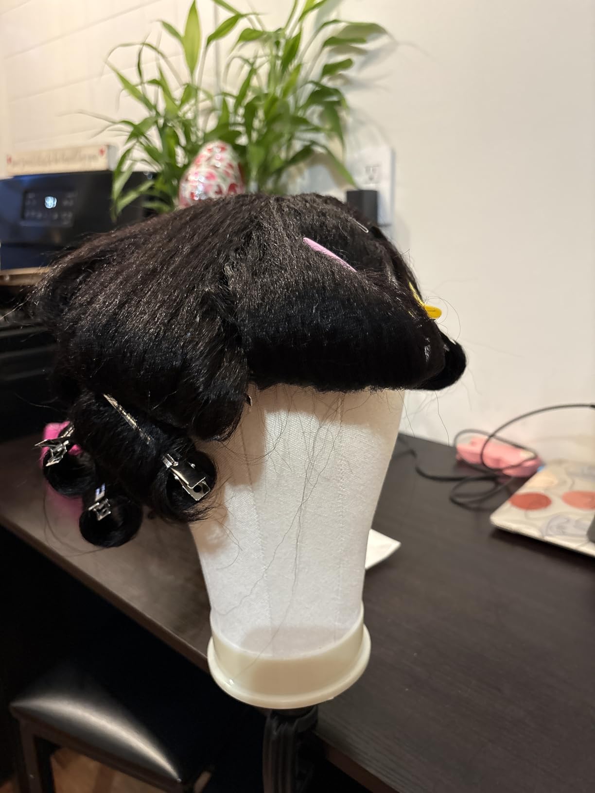 Wig Stand with Head 50 Inches, Wig Head Stand with 22 Inches Mannequin Head, Height Adjustable Metal Tripod Wig Stand, Manikin Head Set for Wigs Display Making Hair Weave and Styling customer photo 1