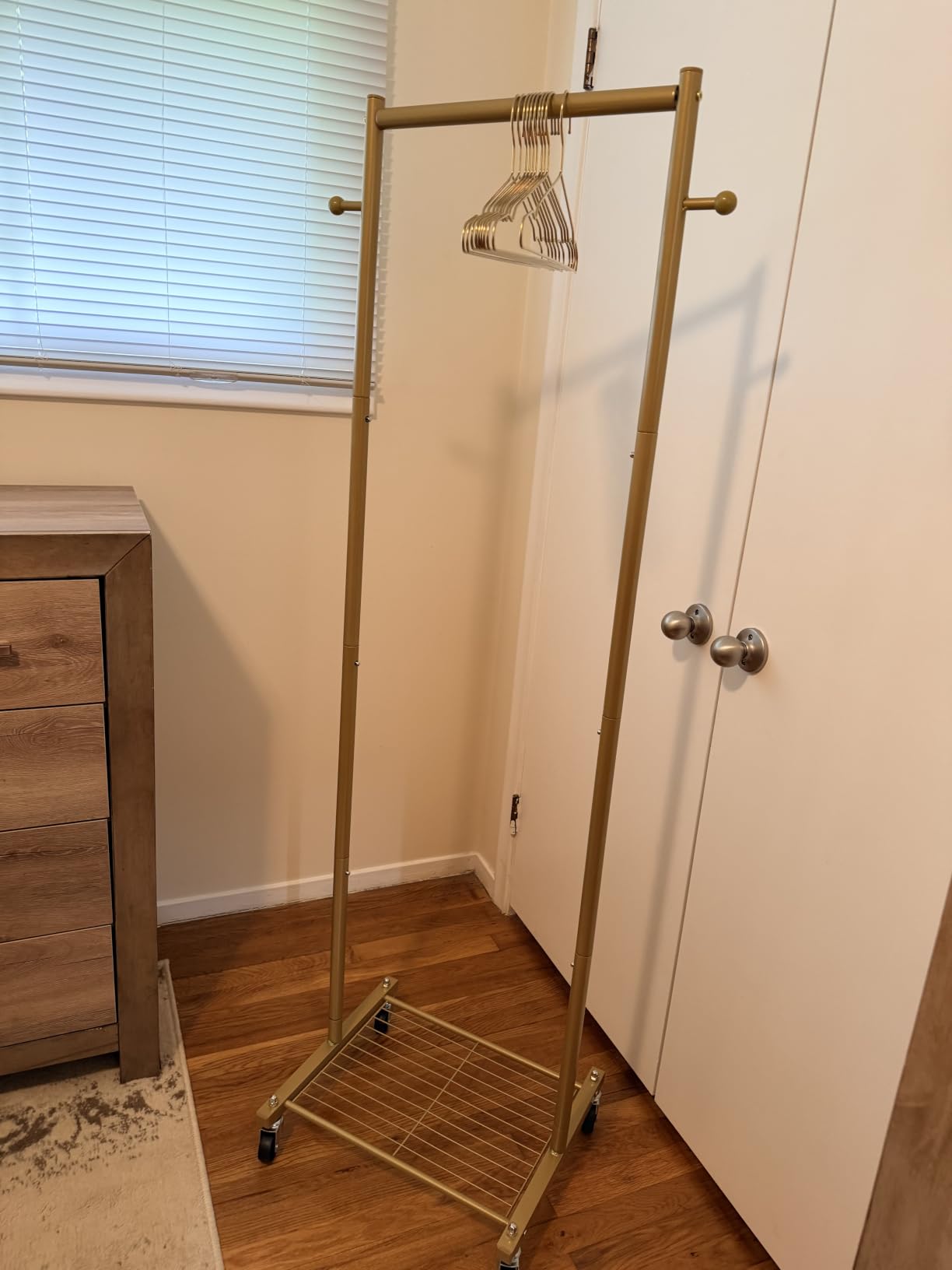 MISSLO Small Clothes Racks for Hanging Clothes Clothing Rack with Wheels 60
