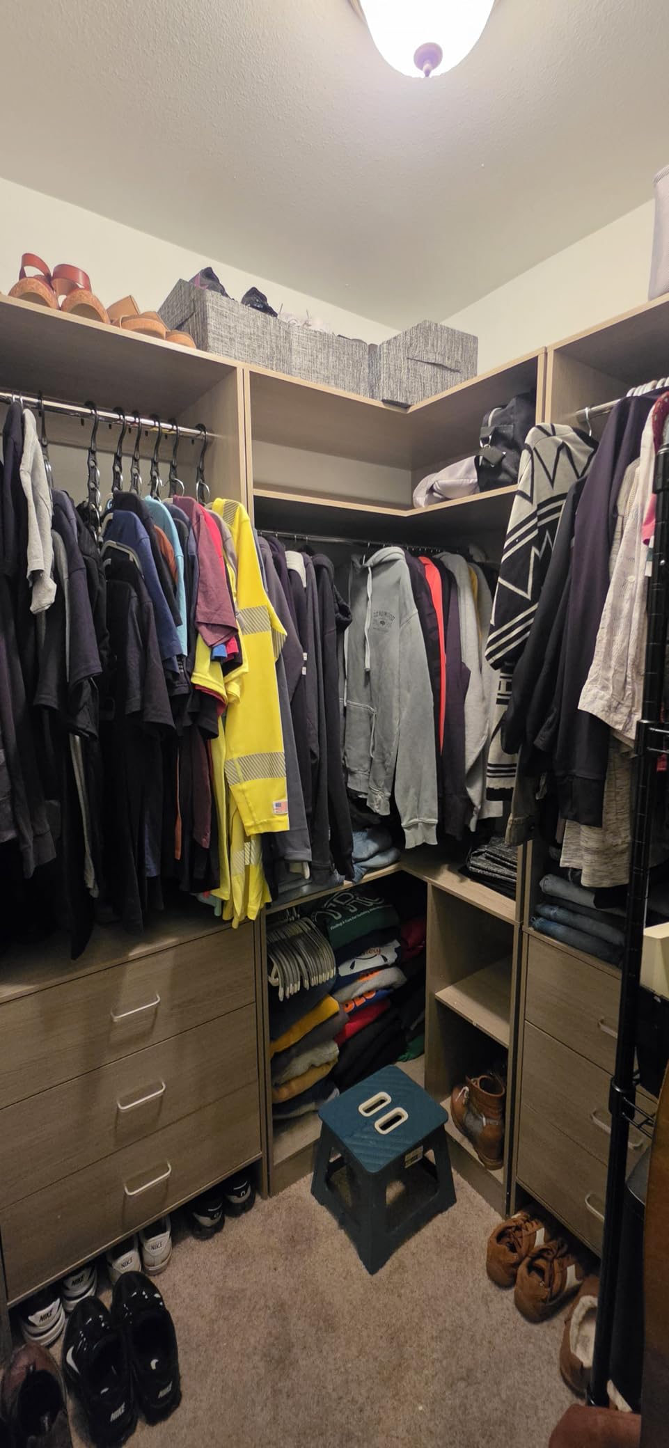 Aheaplus Corner Closet System with Shelves, L Shaped Walk-in Closets, White | 34'' Closet Organizer System with Hanging Rods, Wood, Walk-in Closets for Corner Small Space, Garment Rack customer photo 2