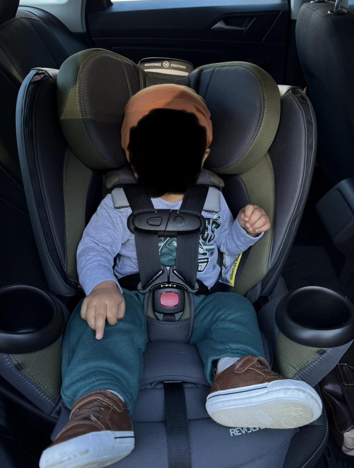 Evenflo Revolve360 Extend All-in-One Rotating Car Seat | Quick Clean Cover, Rear-Facing, Forward-Facing, Highback Booster Mode, Infant to 12 Years (Rockland Green) customer photo 1