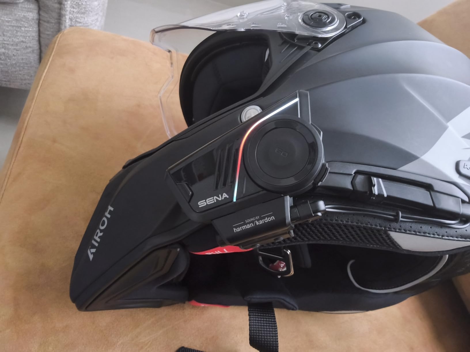 Sena 60S Motorcycle Communication Headset with Wave, Mesh 3.0, and Bluetooth Intercom, IPX7 Waterproof, 24 hr Battery, 2 km Range, 2nd Generation Sound by Harman Kardon Helmet Comms System, Dual Pack customer photo 2