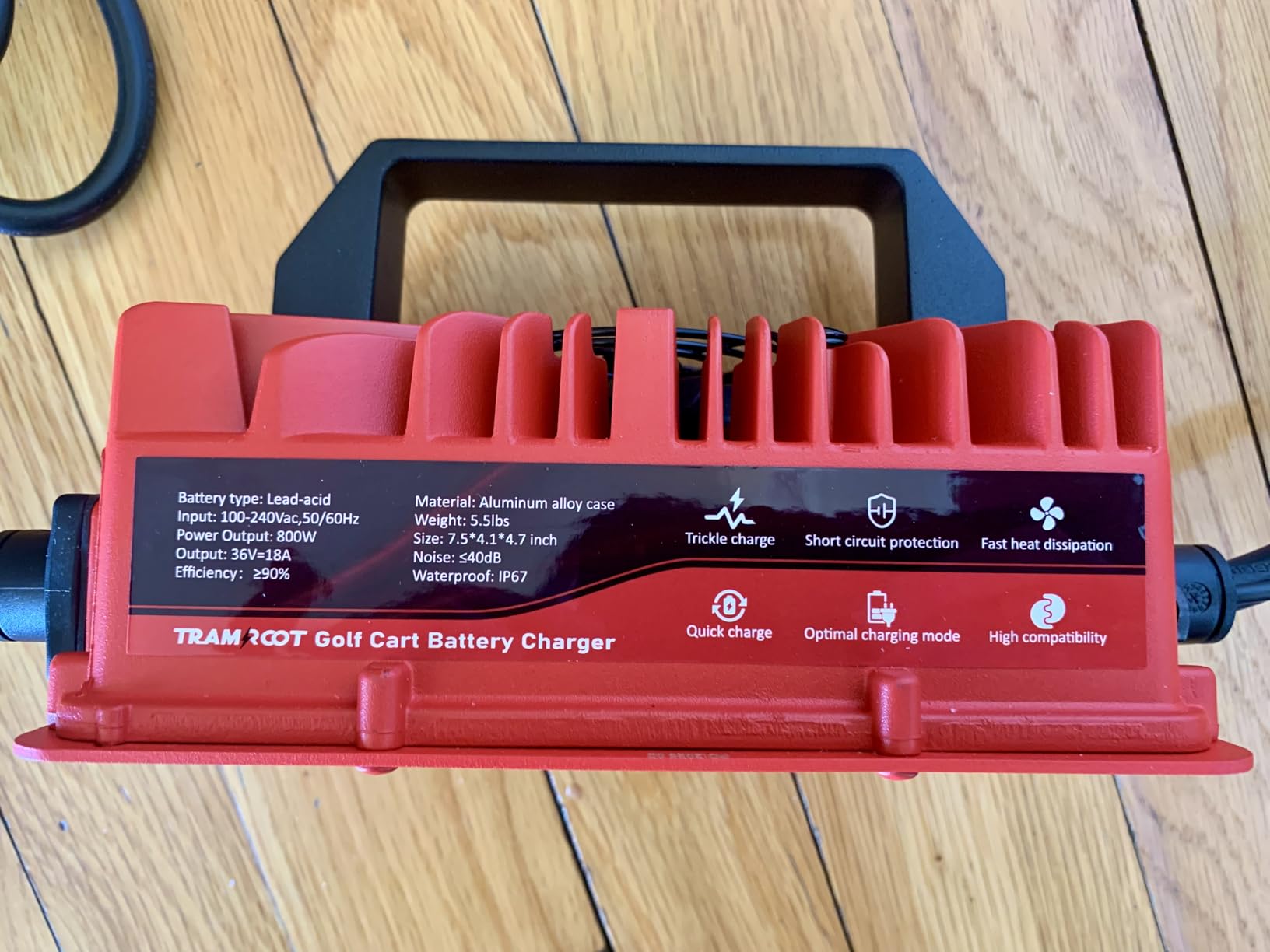 36V 18A Golf Cart Battery Charger for Club Car/EZGO/Yamaha | More Durable Crowfoot Plug, Smart Charger for Lead-acid, IP67 Waterproof, Multi-protection, 16FT Cable 5.5Lbs Lightweight customer photo 1