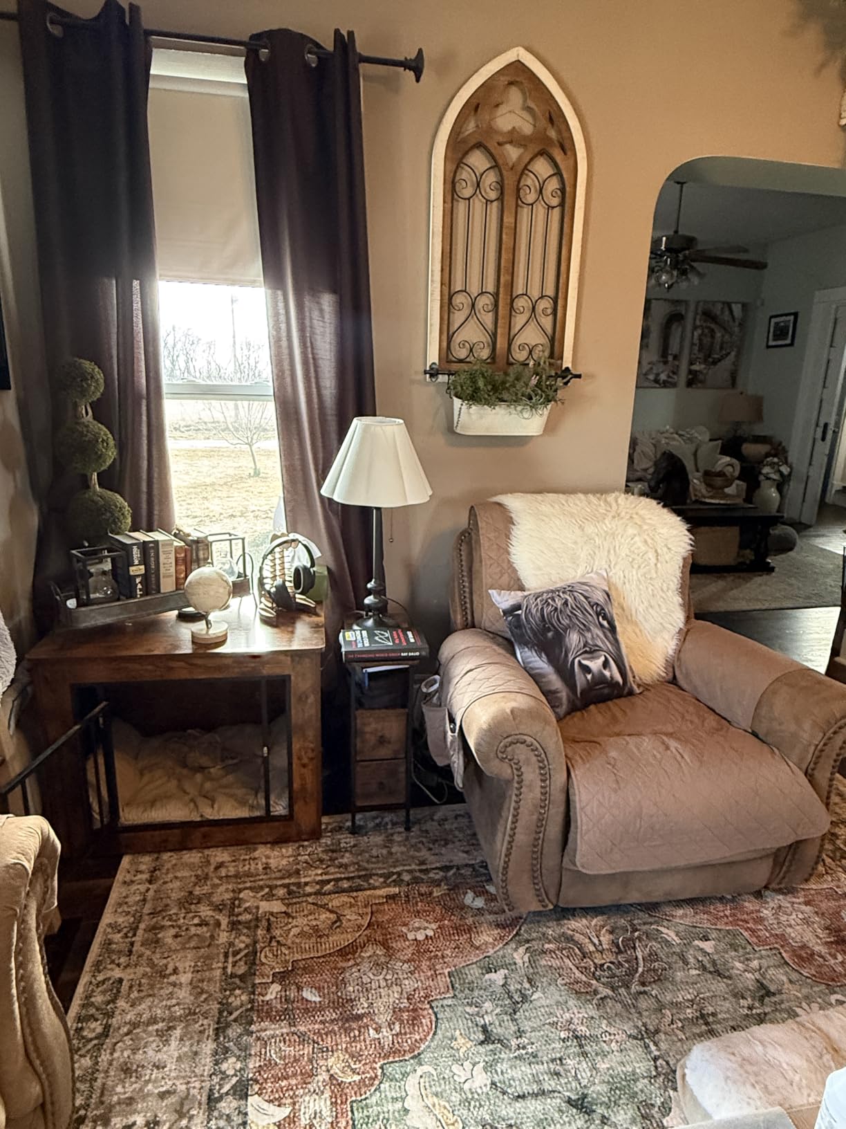 LOAKEKEL Narrow End Table with Charging Station, Small Nightstand customer photo 2