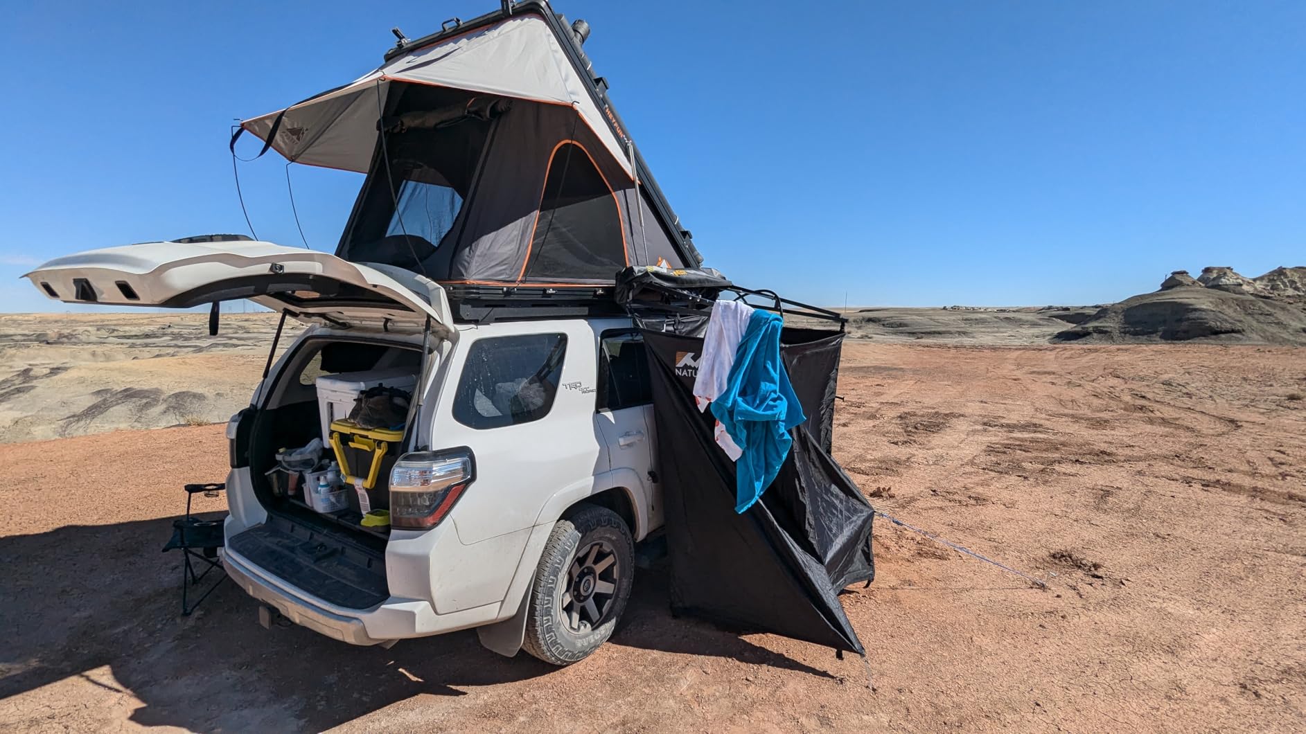 Adventurer Pro Rooftop Tent Hard Shell, 2-3 Person Aluminum Roof Top Tent | Detachable Side Awning & Built-in LED Light Strip, Compatible with Truck Jeep SUV Van & Trailer, Pop Up for 4-Season Camping customer photo 2