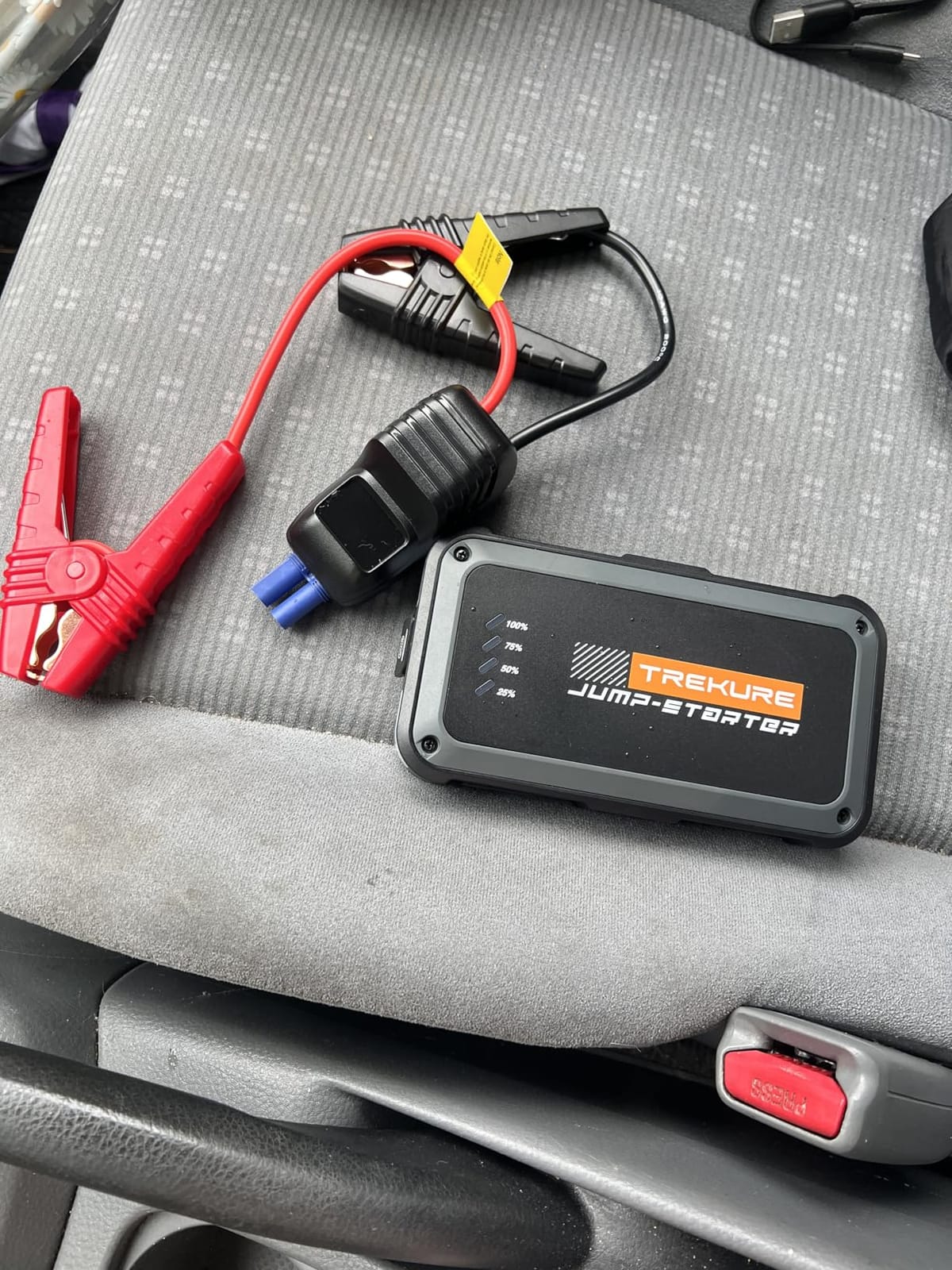 TREKURE Portable Car Battery Jump Starter 4000A 16800mAh Jump Box, Car Battery Jumper Starter Portable Jumper Cables for car(8.0L Gas/6.5L Diesel), Fast Charge, Lights, Compact customer photo 2