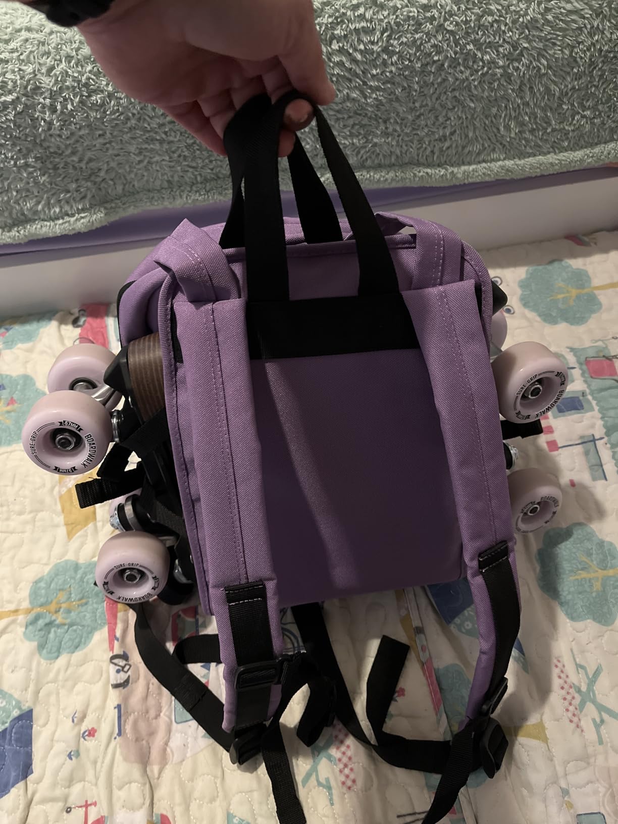 JajaHoho Roller skates bags for Women Men, Multi-functional Sports Backpack for Rollerskates, Ice skates, Inline skates customer photo 2